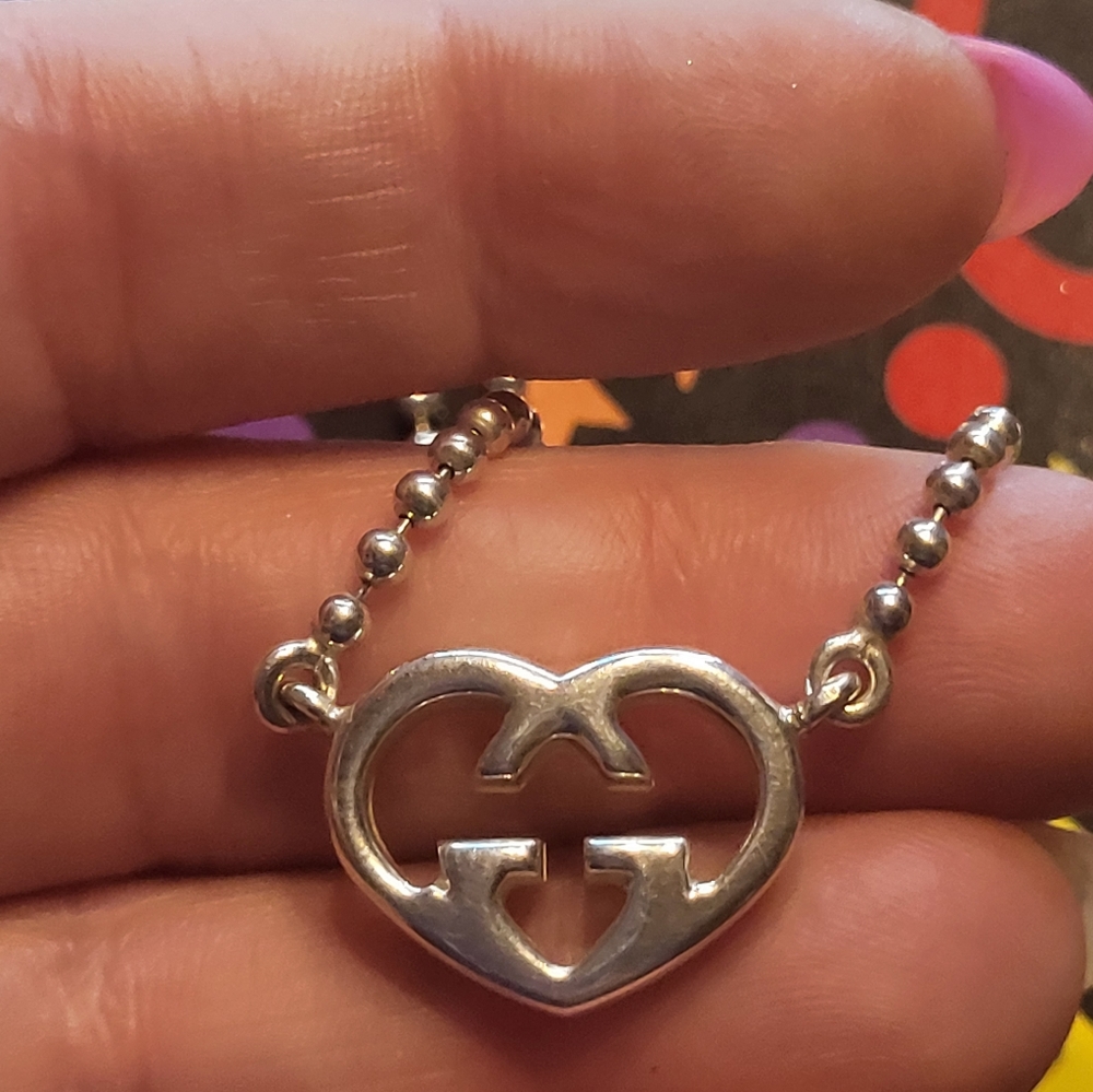 Gucci Luxury ❤️ Heart Necklace 925 Sterling Silver - Picture 4 of 5